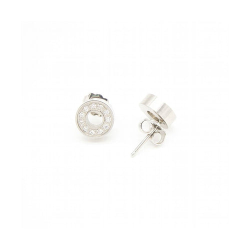Boucles d'oreilles Boucles d’oreilles créoles - Acier 316L et diamants taille brillant 58 Facettes UKD363875SO