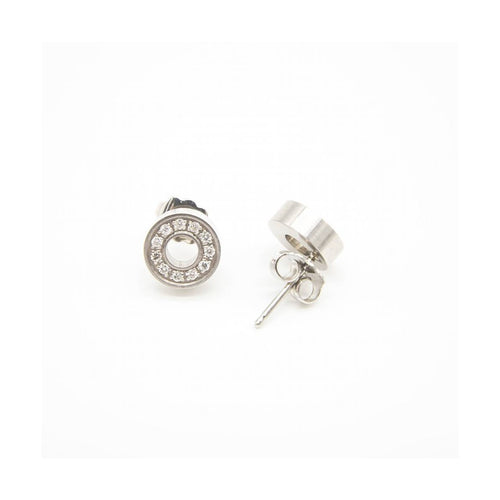 Boucles d'oreilles Boucles d’oreilles créoles - Acier 316L et diamants taille brillant 58 Facettes UKD363875SO
