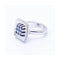 Bague 52 Bague carrée en or blanc 18 ct avec diamants et saphirs 58 Facettes UKN102919EJ
