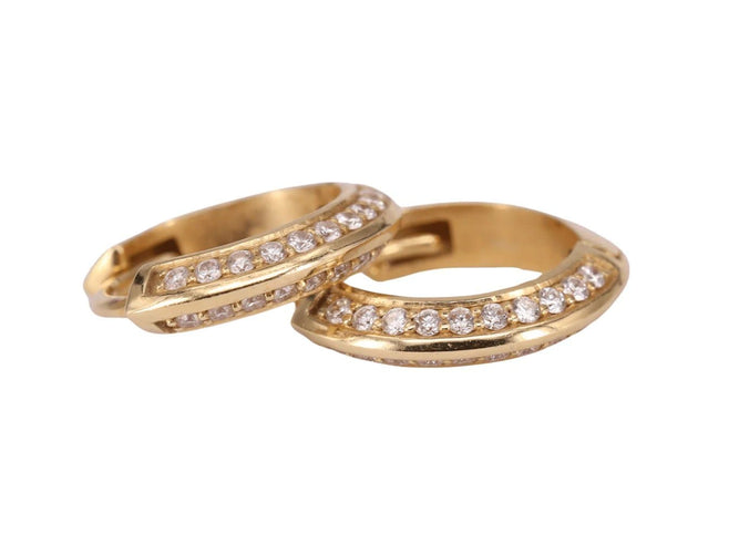 Boucles d'oreilles Boucles d'oreilles rondes en or jaune 18K et diamants 58 Facettes ME117