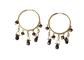 Boucles d'oreilles Boucles d'oreilles créoles en or jaune aux grenats et perles 58 Facettes