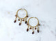 Boucles d'oreilles Boucles d’oreilles créoles en or jaune 18 ct, grenats et perles 58 Facettes