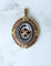 Pendentif Pendentif broche - Agate rubanée et grenats en or jaune 18 ct 58 Facettes