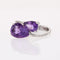Bague 56 Bague Toi et Moi améthystes poire et diamants en or blanc 18 carats 58 Facettes DV2434-56