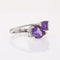 Bague 56 Bague Toi et Moi améthystes poire et diamants en or blanc 18 carats 58 Facettes DV2434-56