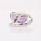 Bague 56 Bague Toi et Moi améthystes poire et diamants en or blanc 18 carats 58 Facettes DV2434-56