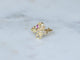 Bague 52.5 Bague ancienne rose en or jaune 18 ct rubis et diamants 58 Facettes