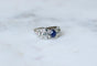Bague 57 Bague Art déco saphir 1,14 ct et diamants en platine 58 Facettes
