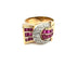 Bague 58 Bague tank en or jaune 18 carats rubis et diamants 58 Facettes bague RUDTS