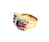 Bague 58 Bague tank en or jaune 18 carats rubis et diamants 58 Facettes bague RUDTS