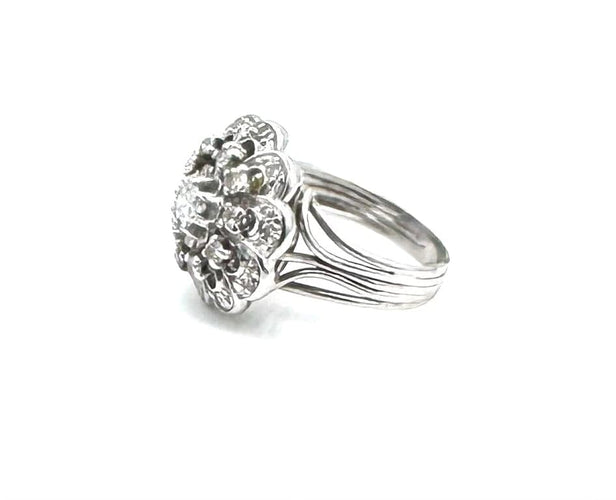 Bague 54 Bague boule en or blanc et diamants 1,25 ct 58 Facettes BAGUE BOULE DTS