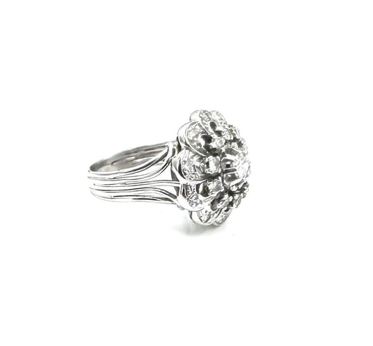 Bague 54 Bague boule en or blanc et diamants 1,25 ct 58 Facettes BAGUE BOULE DTS