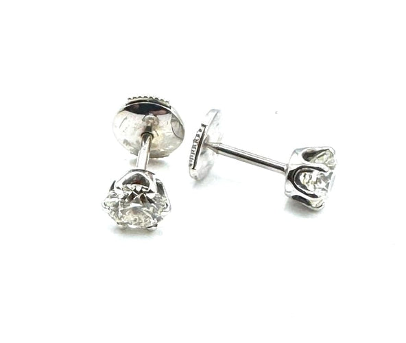 Boucles d'oreilles Boucles d'oreilles puces en or blanc 18 carats, 1,40 carat 58 Facettes 260021