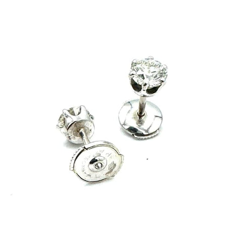 Boucles d'oreilles Boucles d'oreilles puces en or blanc 18 carats, 1,40 carat 58 Facettes 260021