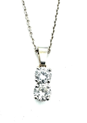 Collier Collier avec pendentif en or blanc et diamants 1 carat 58 Facettes 260020
