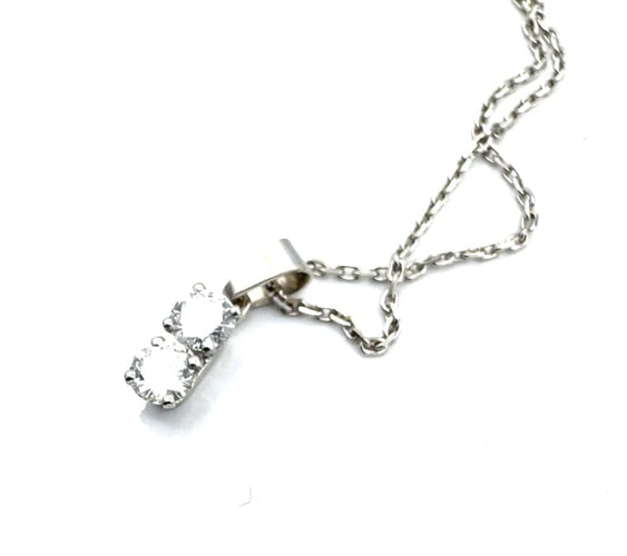 Collier Collier avec pendentif en or blanc et diamants 1 carat 58 Facettes 260020