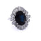 Bague 52 Bague vintage en or 18 ct avec saphir et diamants 58 Facettes AN577 '(00619)