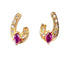 Boucles d'oreilles Boucles d’oreilles - Or jaune 18 carats, diamants et pierres rouges 58 Facettes AB681