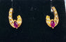 Boucles d'oreilles Boucles d’oreilles - Or jaune 18 carats, diamants et pierres rouges 58 Facettes AB681