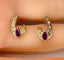 Boucles d'oreilles Boucles d’oreilles - Or jaune 18 carats, diamants et pierres rouges 58 Facettes AB681