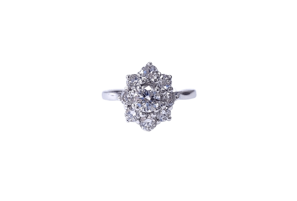 Bague 54 Bague marguerite en or blanc 18K et diamants 58 Facettes DV-55-marg.dt