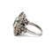 Bague 54 Art déco - Bague en or blanc 18k avec émeraude et diamants 58 Facettes 50428