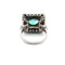 Bague 54 Art déco - Bague en or blanc 18k avec émeraude et diamants 58 Facettes 50428