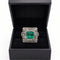 Bague 54 Art déco - Bague en or blanc 18k avec émeraude et diamants 58 Facettes 50428