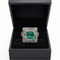 Bague 54 Art déco - Bague en or blanc 18k avec émeraude et diamants 58 Facettes 50428