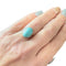 Bague 57 Bague turquoise cabochon ovale en or jaune 18 carats, taille 57 58 Facettes 381