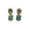 Boucles d'oreilles Boucles d’oreilles pendantes émeraudes et diamants en or jaune 18k 58 Facettes 50429