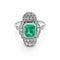 Bague 56 Art déco - Bague émeraude et diamants en or blanc 18k 58 Facettes 50430