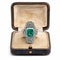 Bague 56 Art déco - Bague émeraude et diamants en or blanc 18k 58 Facettes 50430