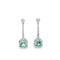 Boucles d'oreilles Boucles d'oreilles longues en or blanc 18k, émeraudes et diamants 58 Facettes 50431