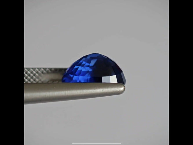 Gemstone Saphir bleu de Ceylan - Pierre ovale non chauffée 4,06 ct 58 Facettes SAM-OV-SAPP-4.06