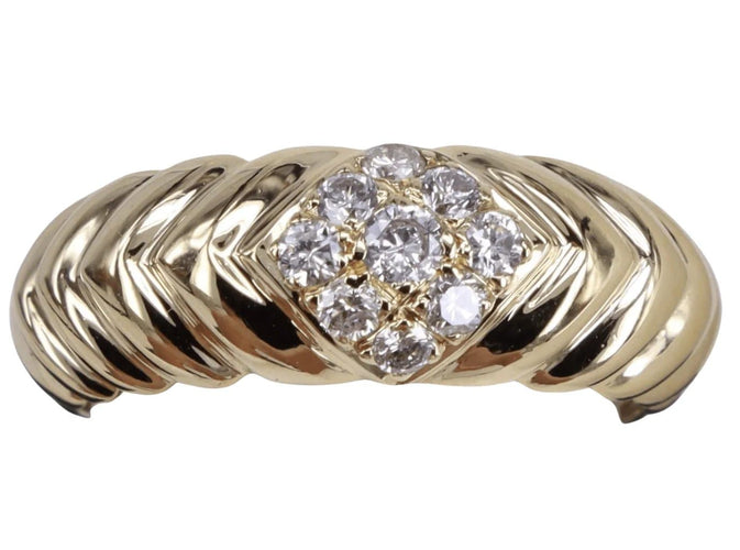 Bague 49 Bague d'inspiration Bulgari en or jaune et diamant 58 Facettes BA-1294