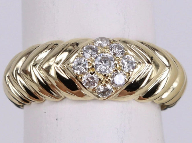Bague 49 Bague d'inspiration Bulgari en or jaune et diamant 58 Facettes BA-1294