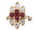 Bague 51.5 Art déco - Bague en or jaune, rubis cabochon et diamants 58 Facettes BA-156