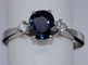 Bague 48.5 Bague ovale en or blanc avec saphirs et diamants 58 Facettes BA-148