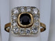 Bague 54 Bague vintage en or jaune, saphir bleu et diamants 58 Facettes BA-147