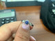 Bague 55.5 Cabochon Saphir Bleu et Diamants Or blanc 58 Facettes BA-75