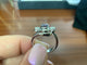 Bague 55 Bague ovale en or blanc rubis et diamants 58 Facettes BA-58