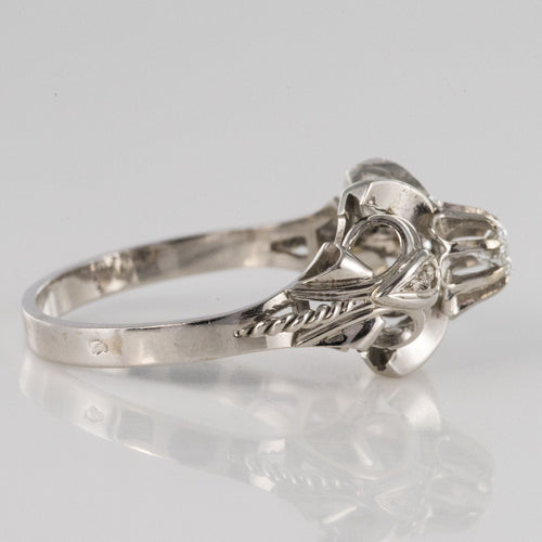 Bague 57 Bague vintage dôme en or blanc 18 carats et diamants 58 Facettes 20-179A-57