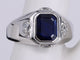 Bague 58 Bague saphir taille émeraude en or blanc et diamants 58 Facettes BA-1323