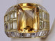 Bague 55 Bague cocktail en or jaune, topaze jaune et diamants 58 Facettes BA-1282