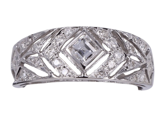 Bague 52.5 Bague Princesse Art-Déco Diamants en or blanc 58 Facettes BA-784