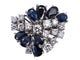 Bague 53.5 Bague Bouquet en or blanc, saphirs et diamants 58 Facettes BA-510