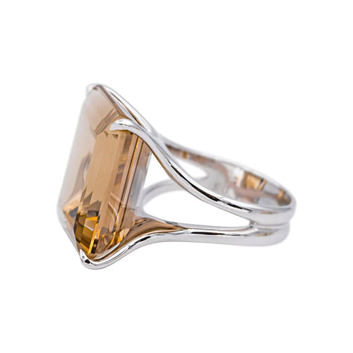 Bague 47 Stern Bague  Or blanc Quartz fumé 58 Facettes 4673467RV