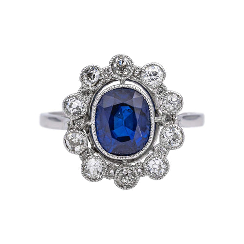 Bague 55 Bague Platine Saphir, Diamant 58 Facettes 4836937CN