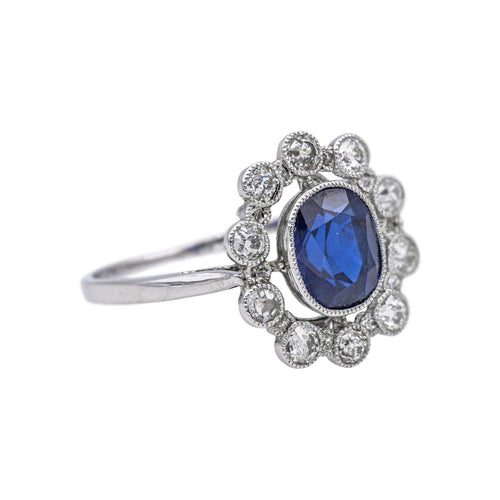 Bague 55 Bague Platine Saphir, Diamant 58 Facettes 4836937CN